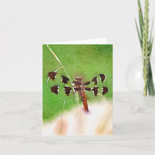 Cartão Dragonfly Resting on grass note card