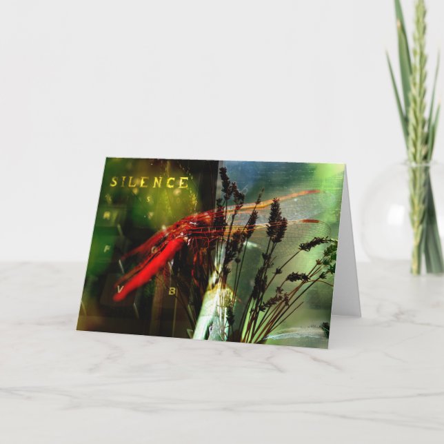 Cartão Dragonly lavender collage (Frente)