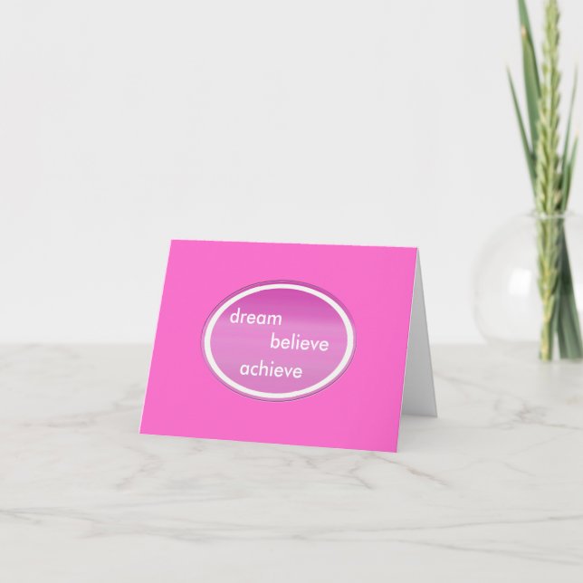 Cartão dream, believe, achieve notecard (Frente)