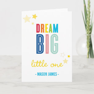 Cartão DREAM BIG LITTLE ONE cool typography bright colors