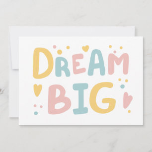 Cartão Dream Big Pastel Hearts
