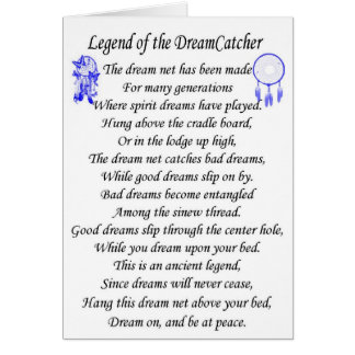 Cartão Dreamcatcher da legenda