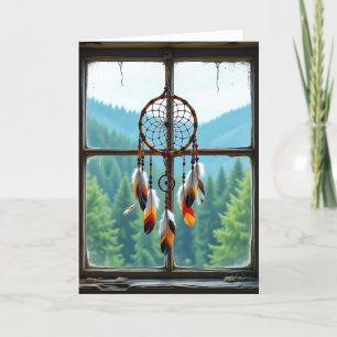 Cartão Dreamcatcher e Montanhas   Feliz aniversário