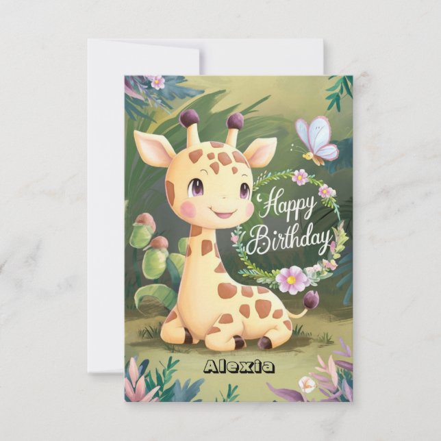 Cartão DreamLittle Giraffe Birthday (Frente)