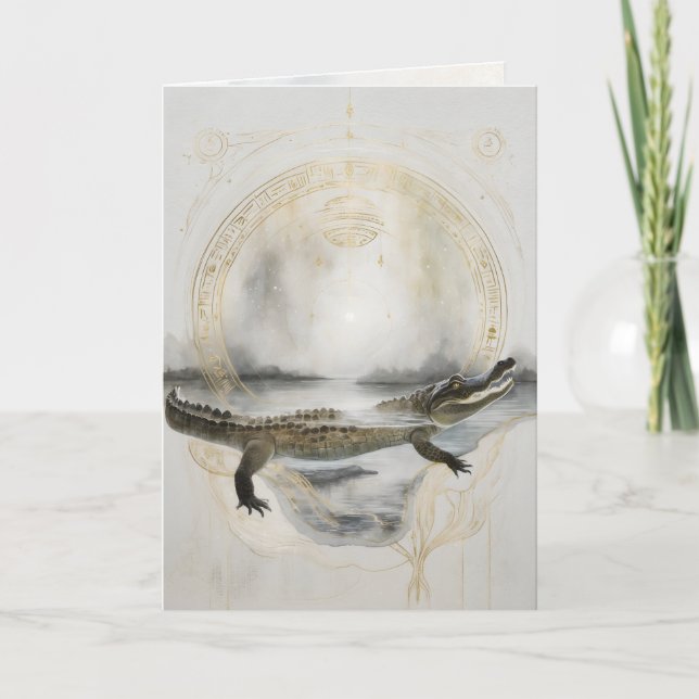 Cartão Dreamwoven Guardian Alligator Greeting Card (Frente)