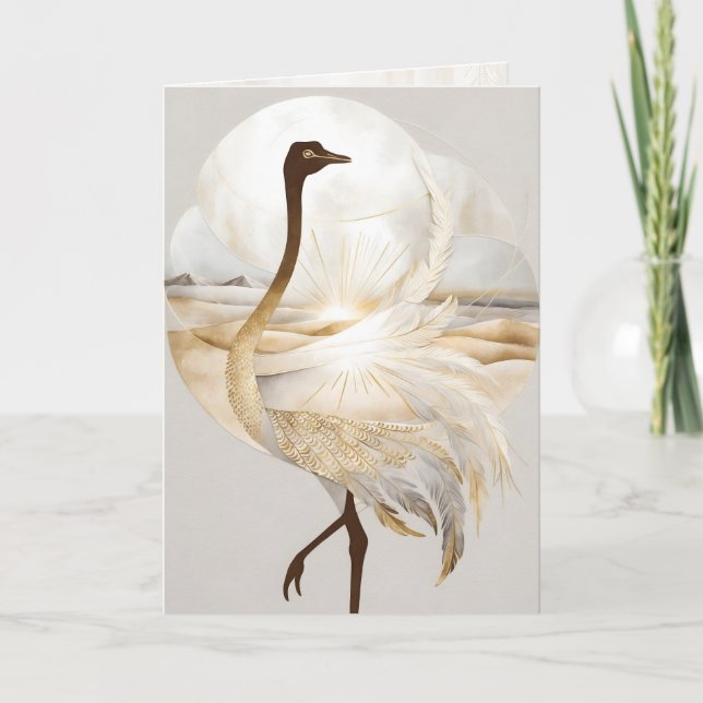 Cartão Dreamwoven Guardian Ostrich Greeting Card (Frente)