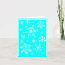Cartão Dreamy Aqua Winter Snowflake Folded Greeting Card
