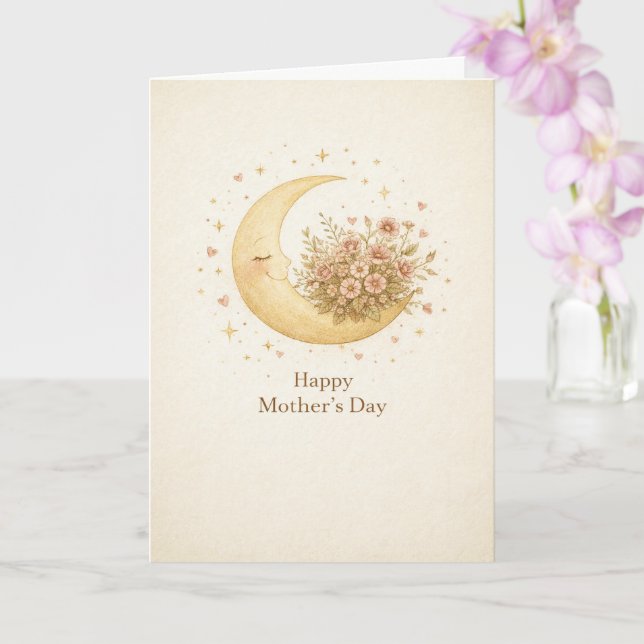 Cartão Dreamy Celestial Moon Mother’s Day Card (Orquídea)