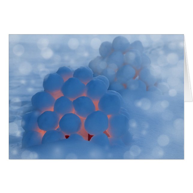 Cartão Dreamy Snowball Lanterna (Frente Horizontal)