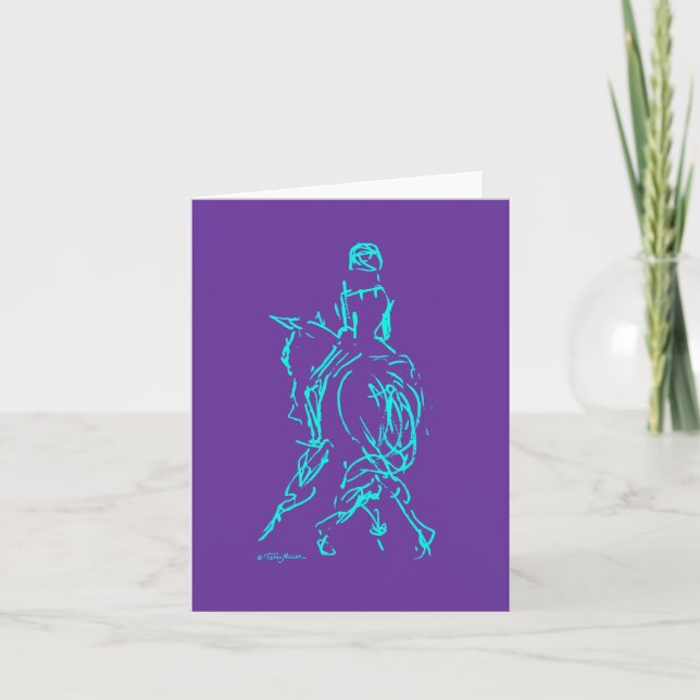 Cartão Dressage: Half Pass Card Aqua/Purple (Frente)