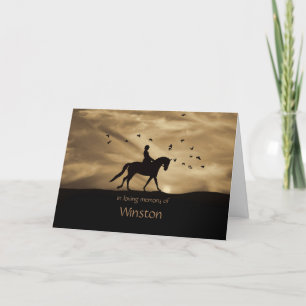 Cartão Dressage Horse Sympathy Card, Custom Name