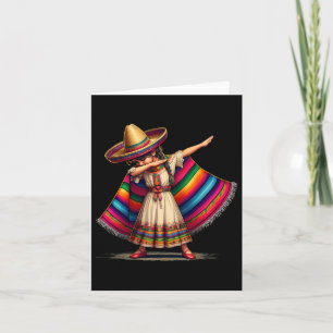 Cartão Drible Mexicano Divertido Poncho Sombrero Cinco De