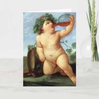 Cartão Drinking Bacchus Greeting Card