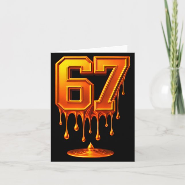 Cartão Dripng Gold 67 Meme Respect The Drip 67 Golden Aur (Frente)