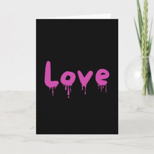 Cartão dripped Amor rosa