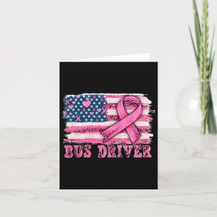 Cartão Driver American Flag Pink Friso Cancer Awa