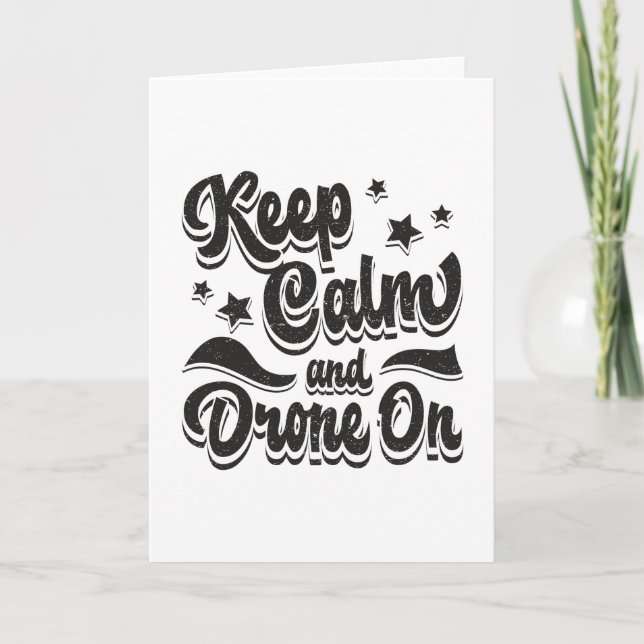 Cartão Drone Pilot Quadcopter Drones Keep Calm Funny Gift (Frente)