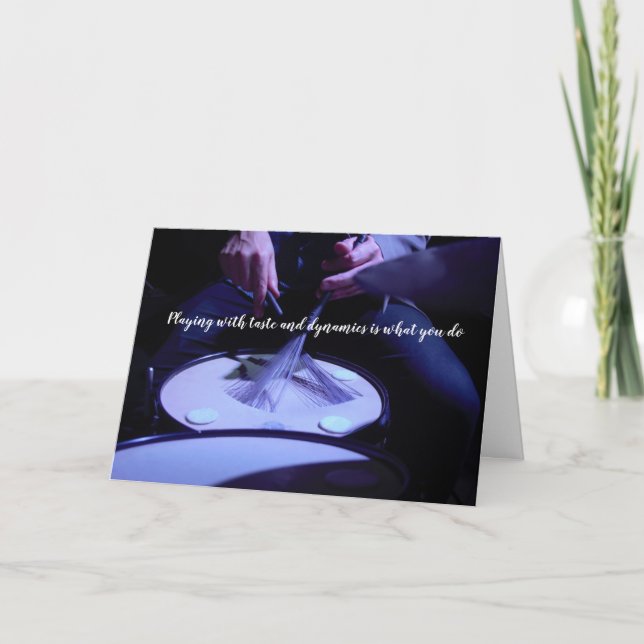Cartão Drummer Birthday Card Plays With Taste & Dynamic (Frente)