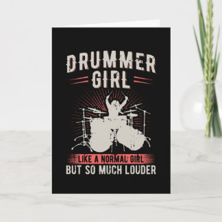 Cartão Drummer Girl | Presente do tambor