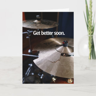 Cartão Drummer Hard Hitter Loud Percussion Get Well Soon
