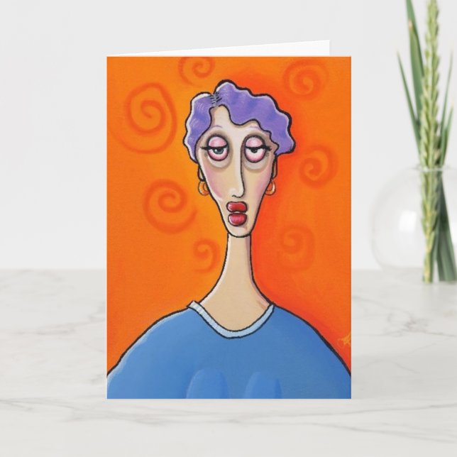 Cartão Drunk Girl Greeting Card (Frente)