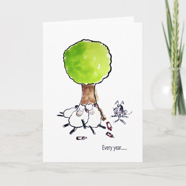 Cartão Drunken Sheep Birthday Card (Frente)