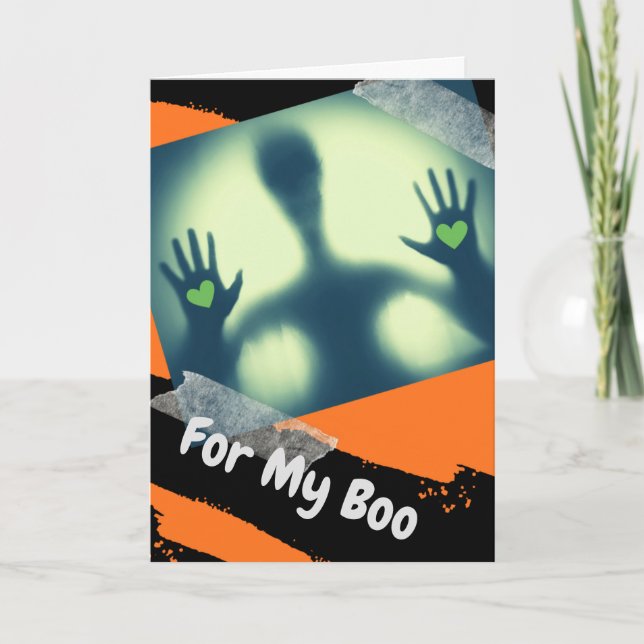 Cartão Duas Alienígenas de Coração no Halloween para o Me (Frente)