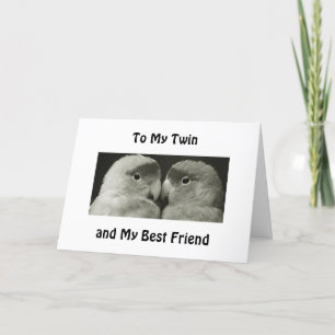 CARTÃO DUAS AVES DIZEM FELIZ ANIVERSÁRIO PARA O MEU "GÊME