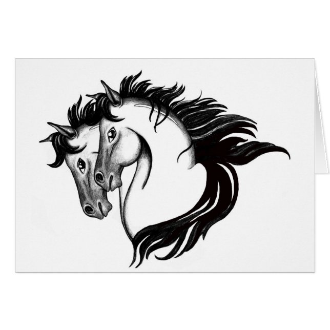 Cartão Duas Cabeças de Cavalo (Frente Horizontal)