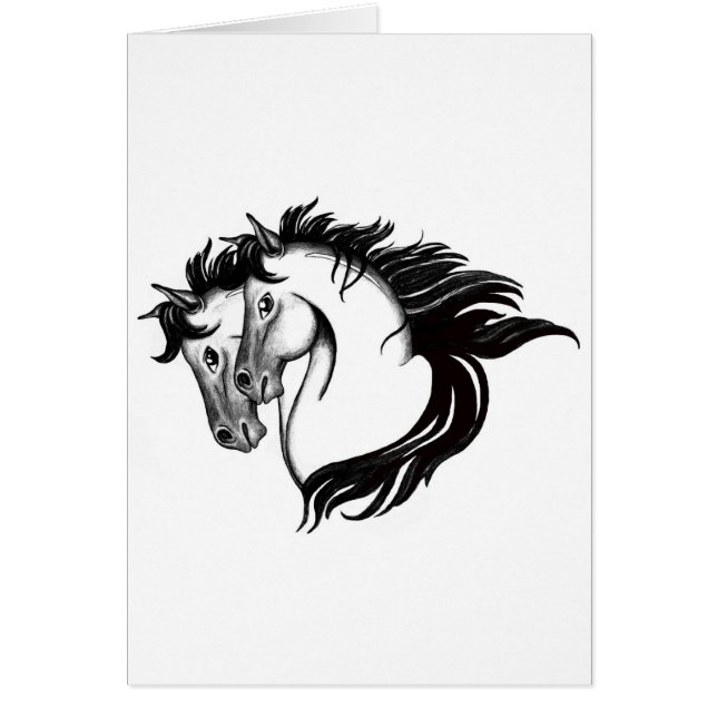 Cartão Duas Cabeças de Cavalo (Frente)