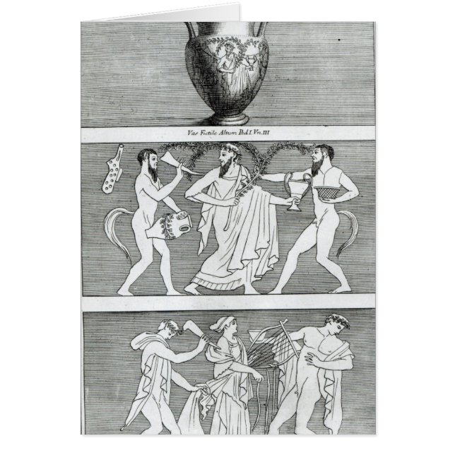 Cartão Duas cenas de um vaso de Etruscan (Frente)