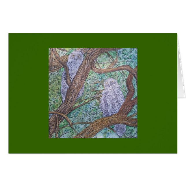 Cartão duas corujas (Frente Horizontal)