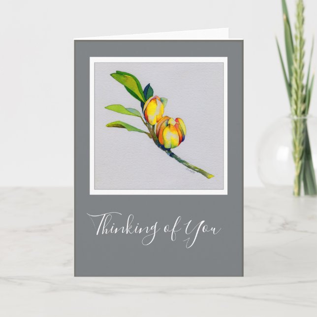 Cartão Duas flores em uma placa dobrada 5x7 (Frente)