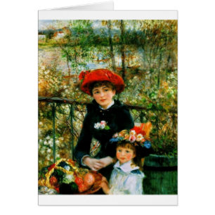Cartão Duas irmãs no terraço por Renoir