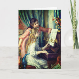 Cartão Duas Jovens Meninas no Piano por Renoir: Vazio