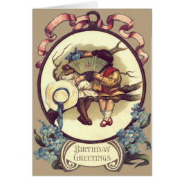 Cartão Duas Meninas A Falar Numa Árvore