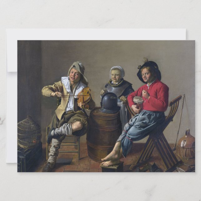 Cartão Duas Meninas e uma Música de Fazer Rapariga (Músic (Frente)