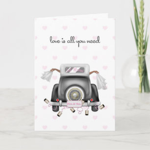 Cartão Duas Noivas Afro-Americanas, Casamento Lésbico