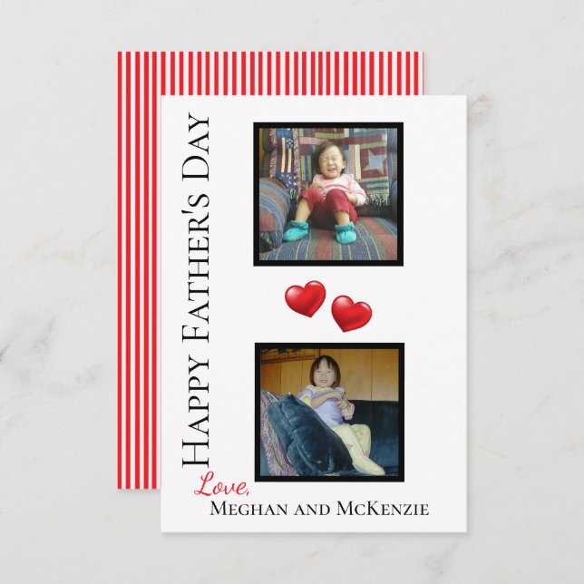 Cartão Duas Placa Personalizada de Dia de os pais Feliz p (Frente/Verso)