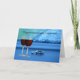 Cartão Duas placas de Noivado anéis.