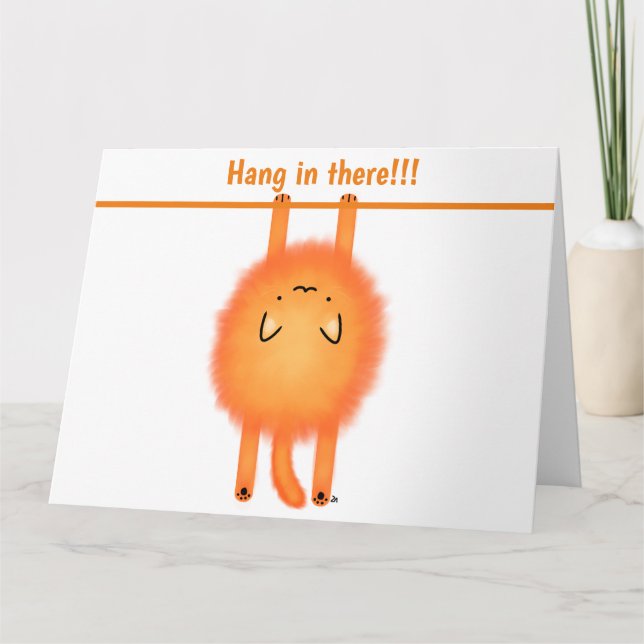 Cartão Dubbele wenskaart hang in there! Poes (Frente)