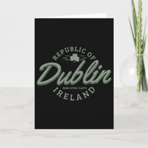 Cartão Dublin Irlanda Folha de Trevo Irlandês Dia de São 