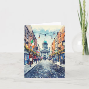 Cartão Dublin Irlanda Watercolor