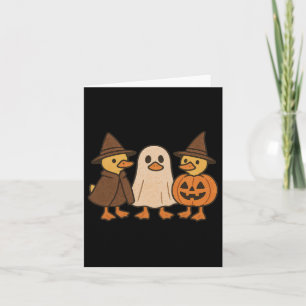 Cartão Duck Boo Engraçado Spooky, Halloween, Cute Trio Gh