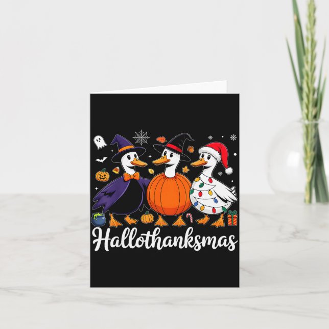 Cartão Duck Halloween Thanksgiving Christmas Happy Hallot (Frente)