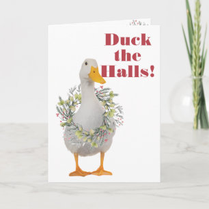 Cartão Duck the Halls White Duck Christmas