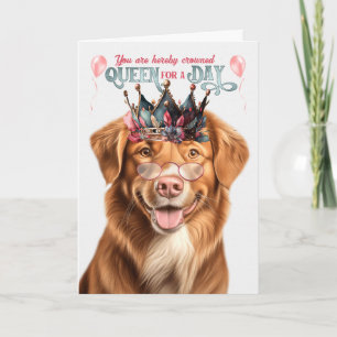 Cartão Duck Tolling Retriever Queen Day Engraçado Anivers