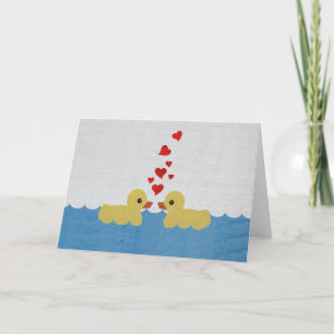 Cartão Ducks In Love Blank Greeting Card