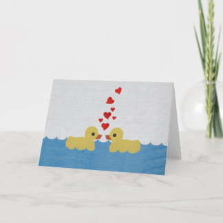 Cartão Ducks In Love Blank Greeting Card