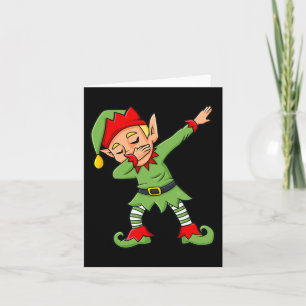 Cartão Duende Dabbing Diversão Natal Meninos Meninas Cria
